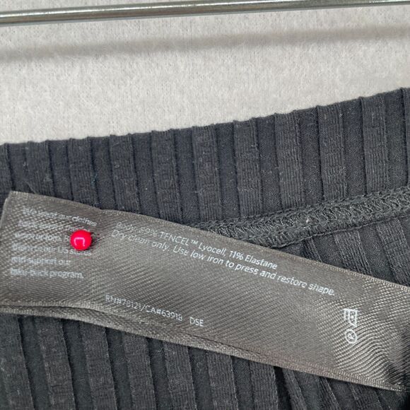 EILEEN FISHER Pants S Small Tencel Blend Stretch Ribbed Pull On Black USA - Picture 10 of 15